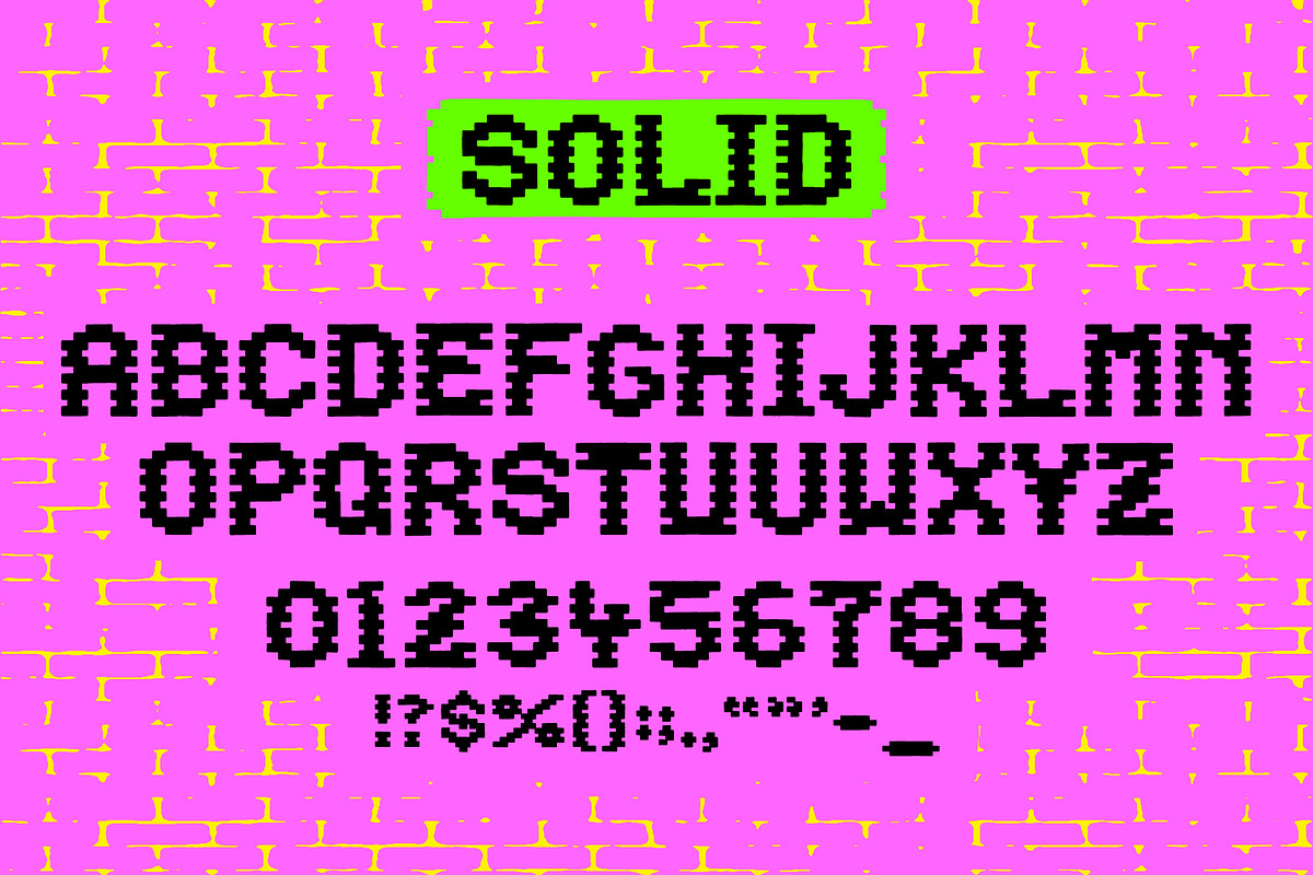 Block Head | Pixel Brick Fun Font, a Slab Serif Font by HeyAidan (Photo 2 of 8)