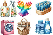 Watercolor Housekeeping Clipart, an Illustration by Designking (Thumbnail 2 of 4)