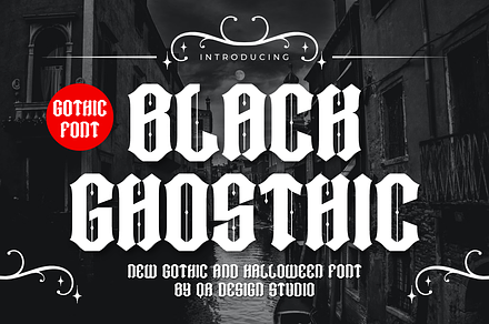 Black Ghosthic Font, a Blackletter Font by QR Design Studio