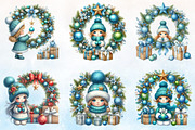 Whimsical Blue Girl Christmas Clipa, a Seasonal Illustration by Rose Art (Thumbnail 2 of 5)