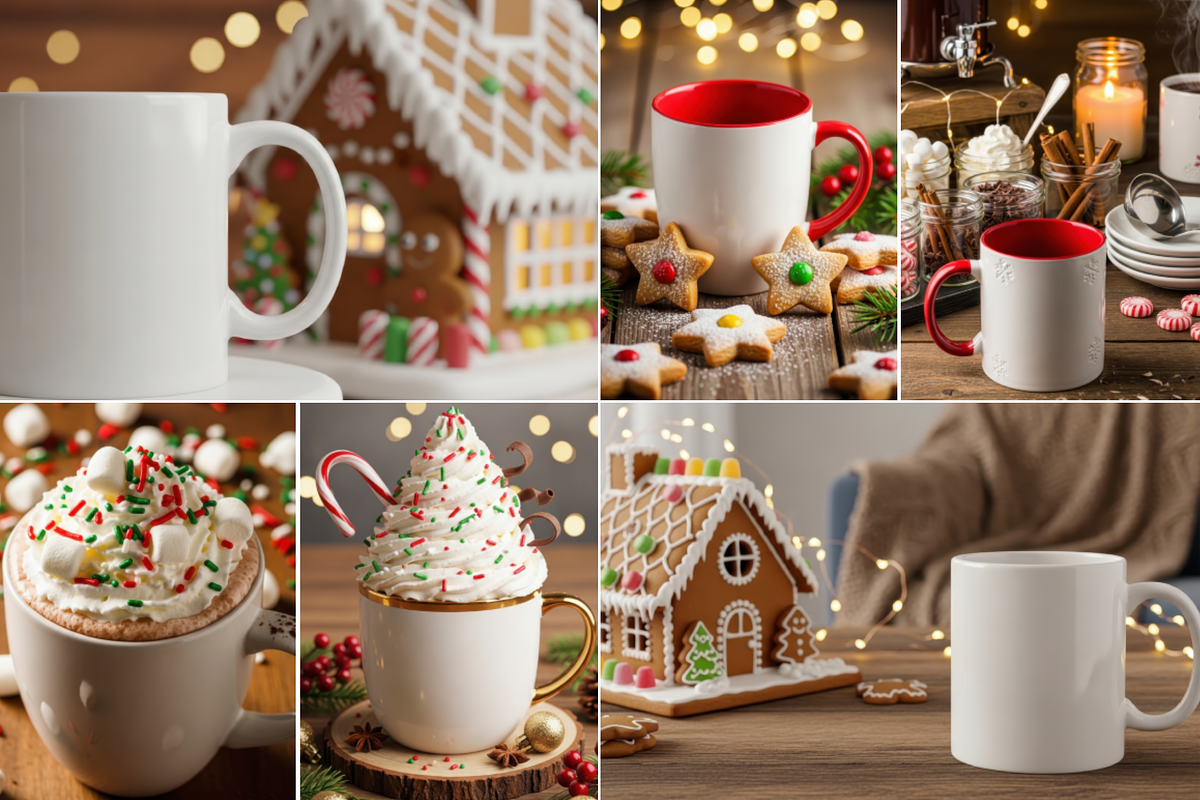 Rustic Christmas Mug Bundle 1000 JPG, a Cups & Container Mockup by KennedyStudio (Photo 9 of 11)