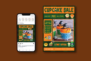 Cupcake Sale Flyer, a Flyer Template by iDoodle Studio