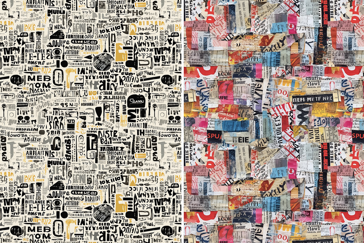 Newspapers seamless patterns set, a Pattern Graphic by Bubert Art (Photo 3 of 14)