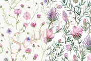 Watercolor Thistle Floral Patterns, a Pattern Graphic by DreamCafeArt (Thumbnail 5 of 5)