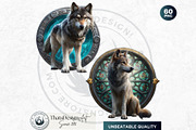 Watercolor Mystic Wolves Clipart Set, an Animal Illustration by ThatsDesignArt (Thumbnail 15 of 15)