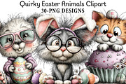 Quirky Easter Animals Clipart, an Illustration by Daily.Designs (Thumbnail 1 of 7)
