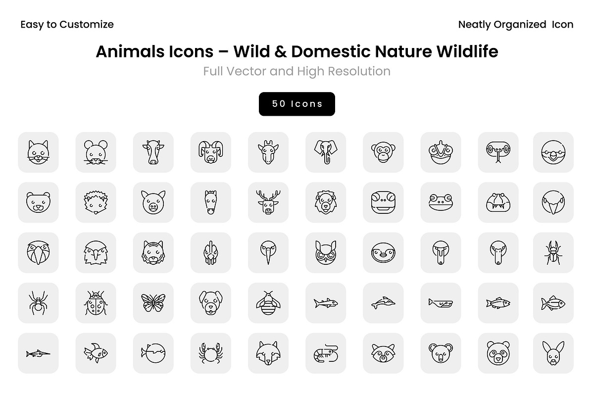 Animals Icons – Wild & Domestic Natu, a Solid Icon by Wencory (Photo 2 of 2)
