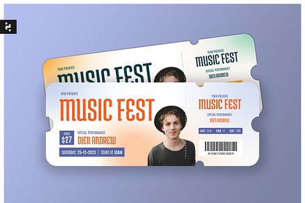 Music Fest Concert Ticket, a Brochure Template by Neermana