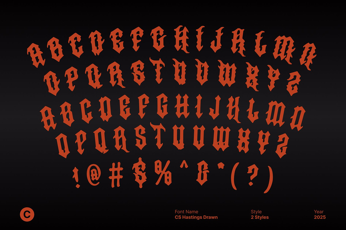 CS Hastings Drawn, a Blackletter Font by Craft Supply Co. (Photo 8 of 8)