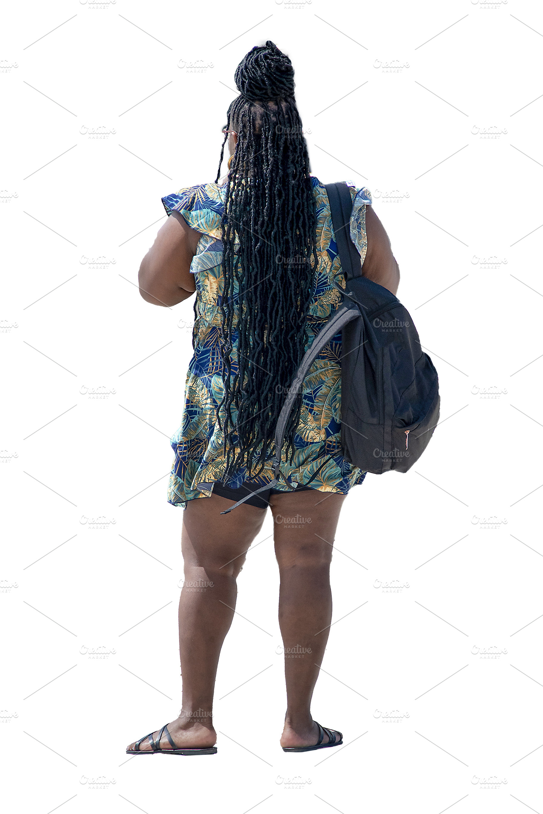 Black woman on stone stairs, a Person Photo by DanFLCreativo