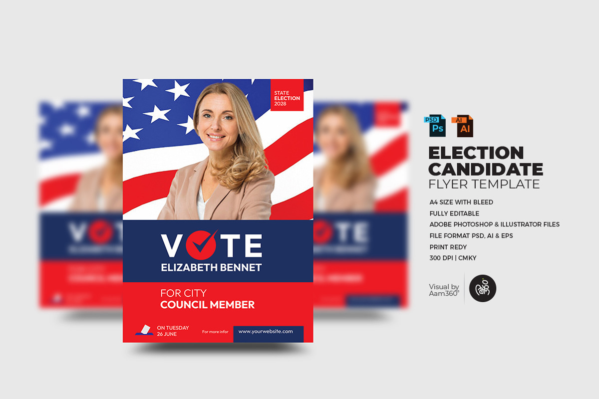 Election Candidate Flyer Template, a Flyer Template by Aam360 (Photo 1 of 3)