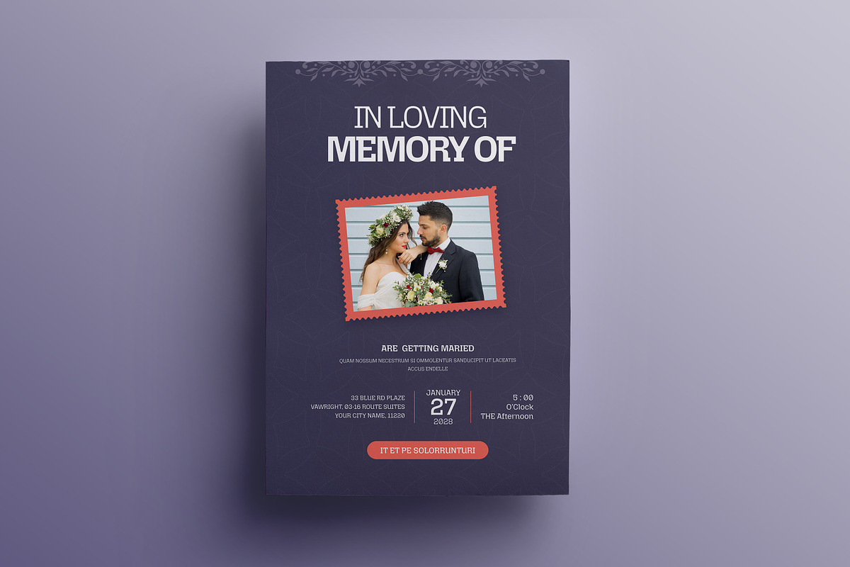 Simple Art Deco Funeral Program, an Invitation Template by Creatiya Type (Photo 6 of 6)
