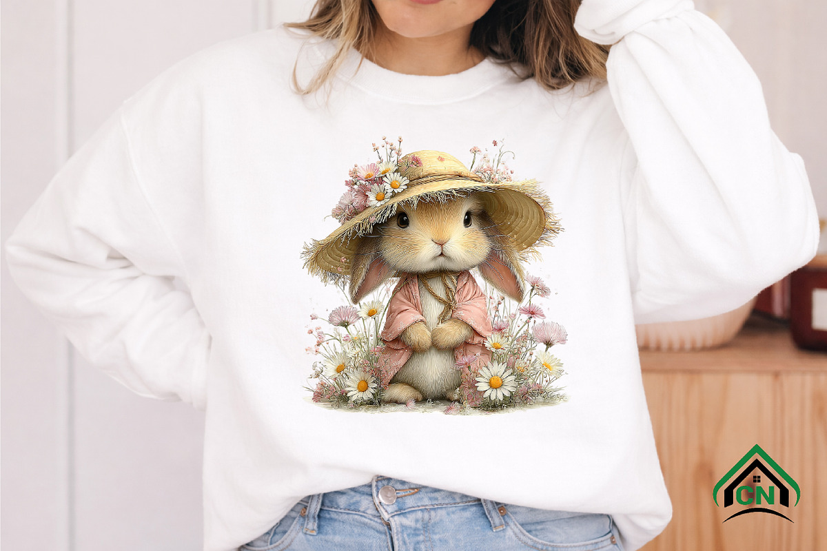 Whimsical Summer Bunny Clipart, an Illustration by Craft Nest (Photo 7 of 12)