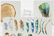 Boho Feathers Watercolor Collection, an Illustration by Cat In Colour (Thumbnail 6 of 7)