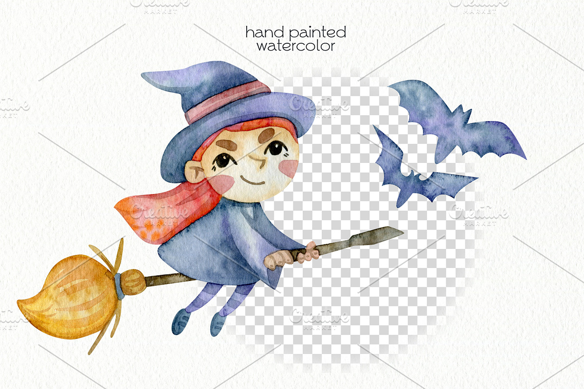 Watercolor Witchcraft Clipart, an Education Illustration by OllyKo Art (Photo 5 of 8)