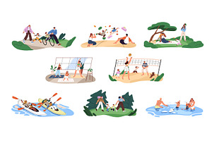 Families, parents & kids spend time, a Person Illustration by PaperTrident