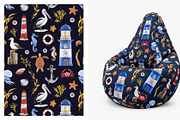 Mediterranean Coastal Summer Pattern, a Decorative Illustration by AnitaPol (Thumbnail 9 of 16)