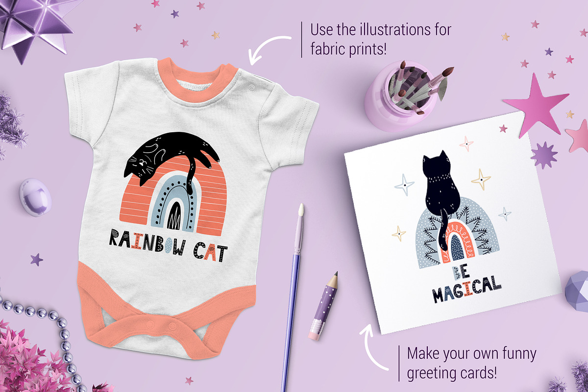 Cats and Rainbows Graphic Pack, an Animal Illustration by Gulnara Sabirova (Photo 5 of 17)