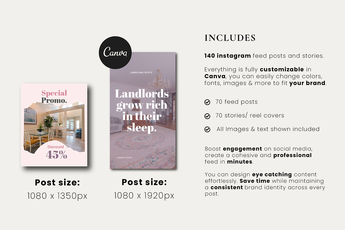 Real Estate Instagram Canva Templates preview 4