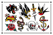Old School Tattoo Vector Pack, an Animal Illustration by Andres M Rodriguez (Thumbnail 2 of 8)