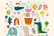 Baby hand drawn animals collection, an Animal Illustration by MoleskoStudio (Thumbnail 3 of 4)