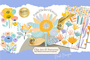 Boho Flower Clipart Abstract, a Decorative Illustration by Nicole Branger Art (Thumbnail 1 of 19)