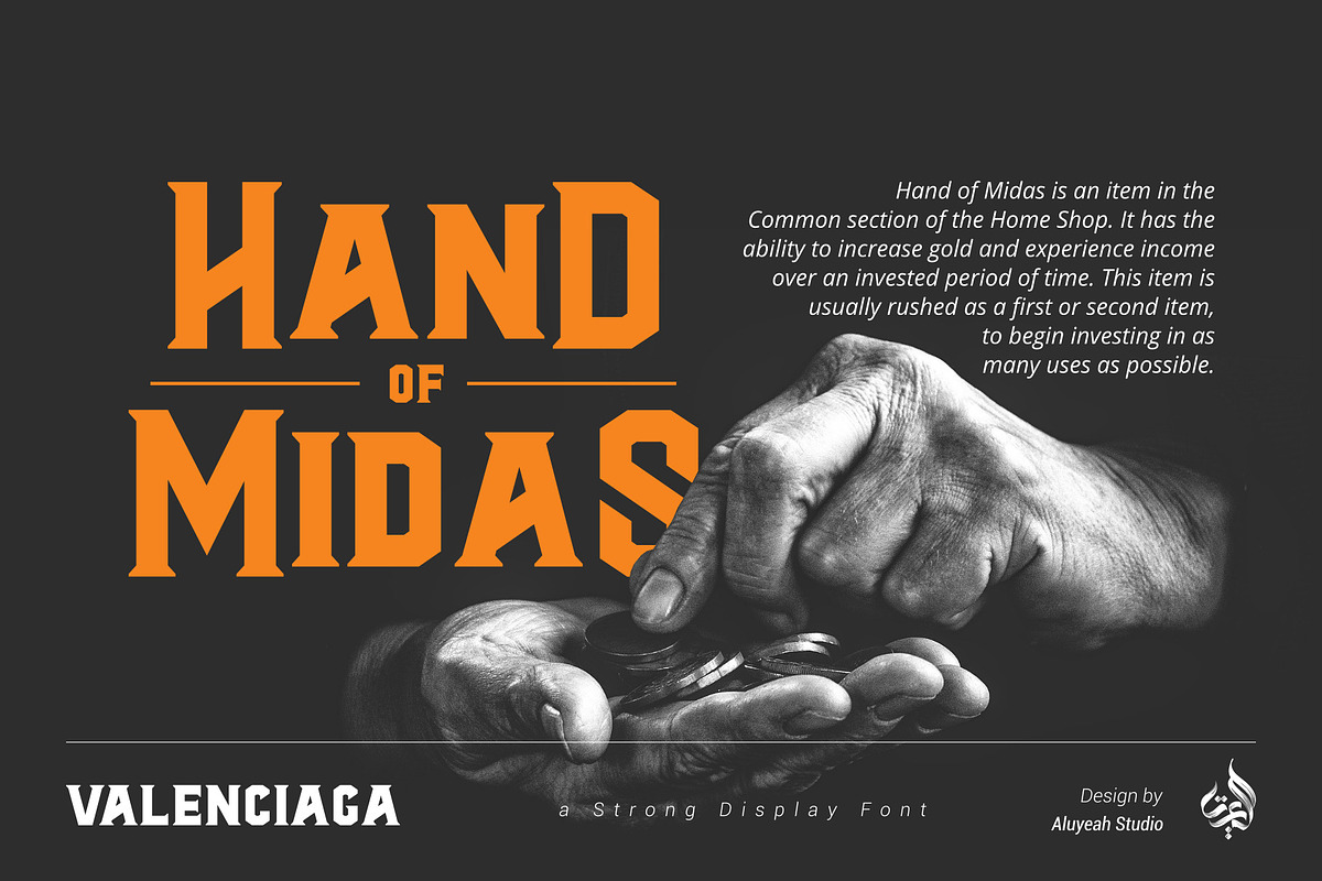 Valenciaga | Strong Display Font, a Font by Aluyeah Studio (Photo 8 of 11)