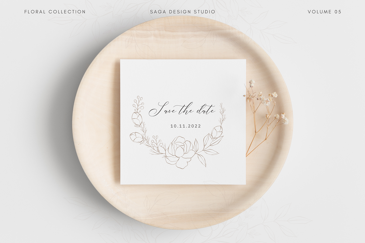 Handrawn Floral Bouquets and Frames, a Decorative Illustration by Saga Design Studio (Photo 8 of 9)