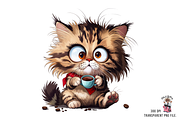 Kitten Drinking Coffee PNG Bundle, a Graphic by Clipart Bloom (Thumbnail 6 of 13)