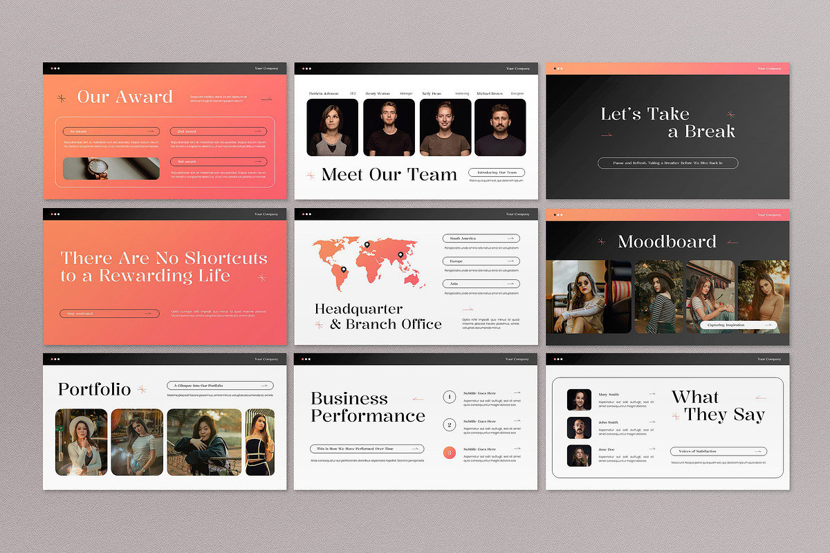 Orange Fashion Company PPT, a Presentation Template by graphicook (Photo 3 of 4)