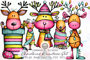 Whimsical Christmas Reindeer Clipart, an Illustration by Sublimation Artist (Thumbnail 1 of 6)
