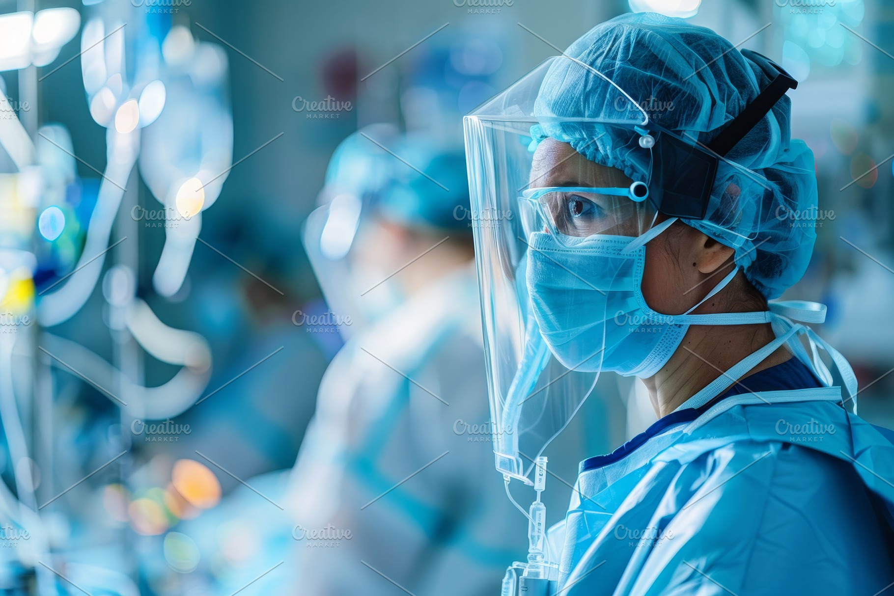 Medical staff are focused on patient, a Photo by Tanuart