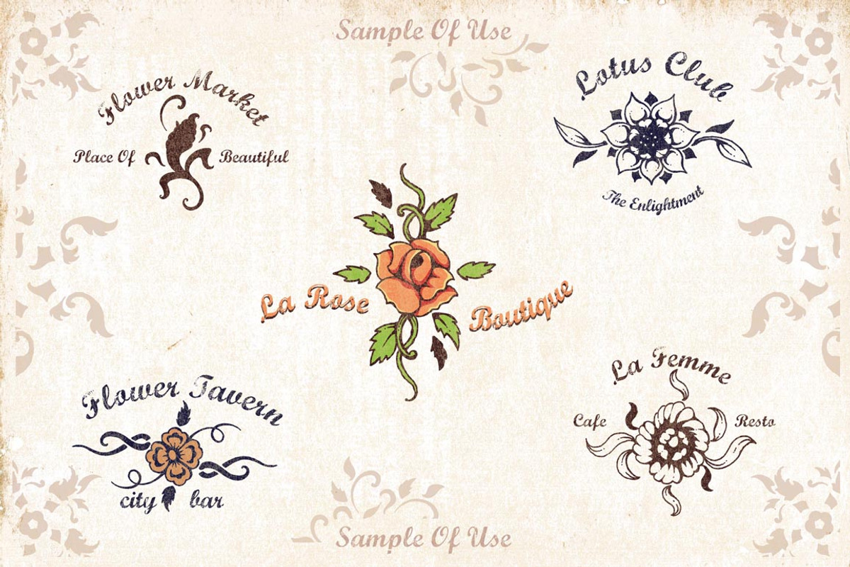 Hand Drawn Vector Floral preview 2