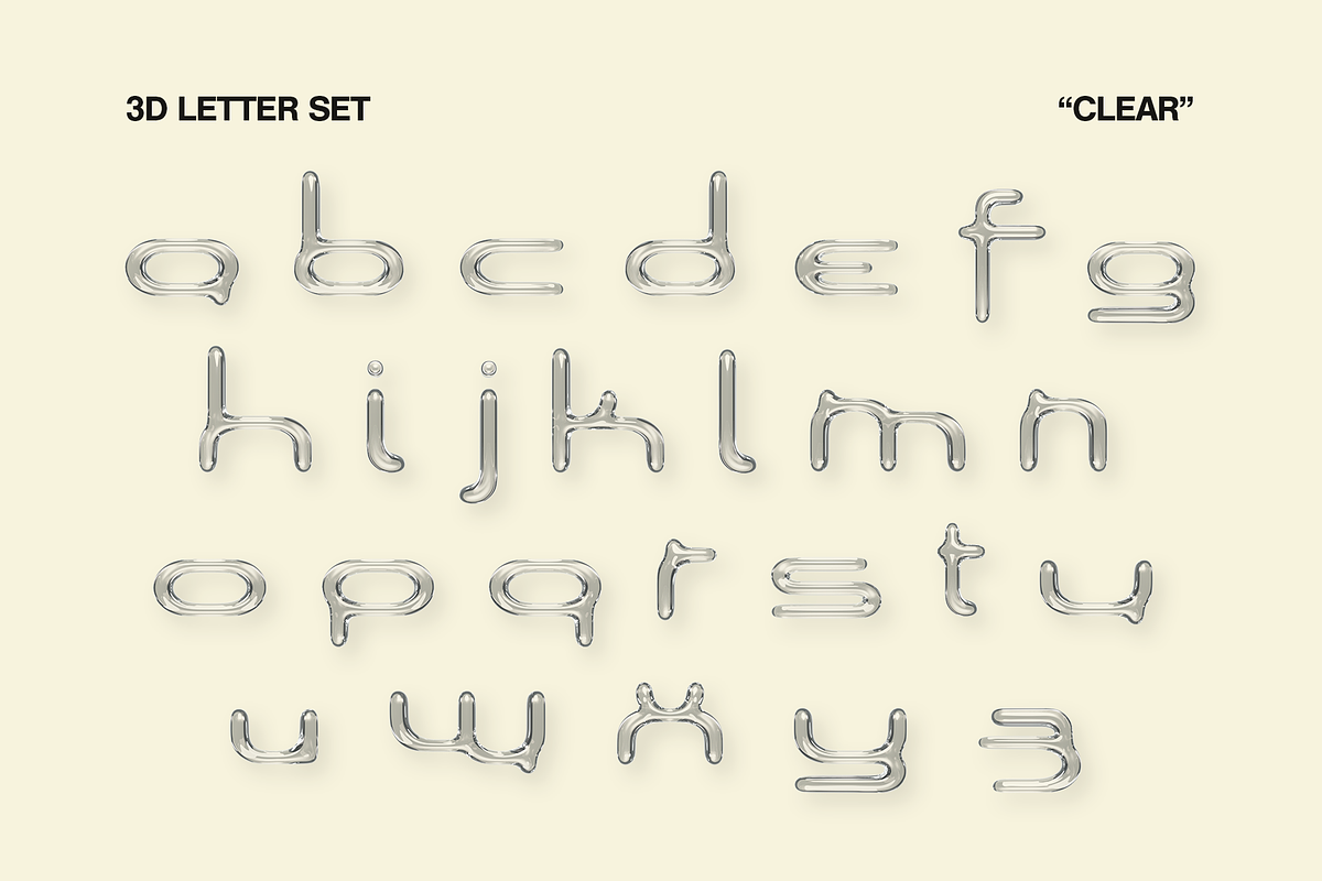 3D Plastic Letter Set | 2 Colors, an Object Graphic by Fivehead Studio (Photo 4 of 6)