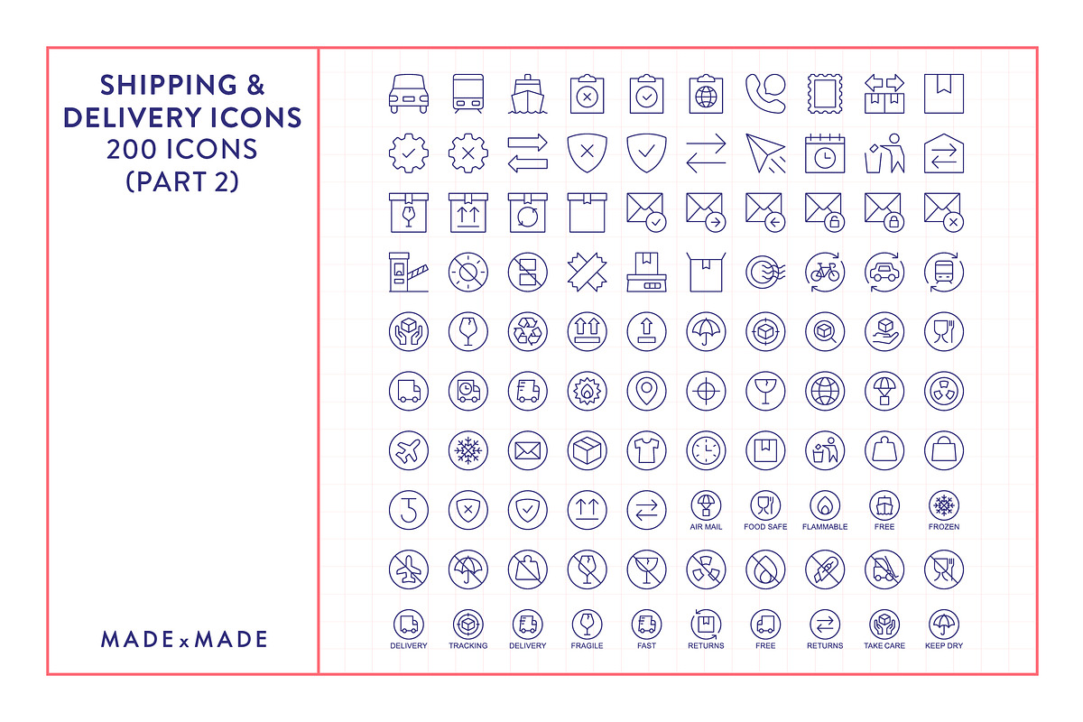Shipping & Delivery Line Icons, an Outline Icon by Made by Made (Photo 7 of 10)
