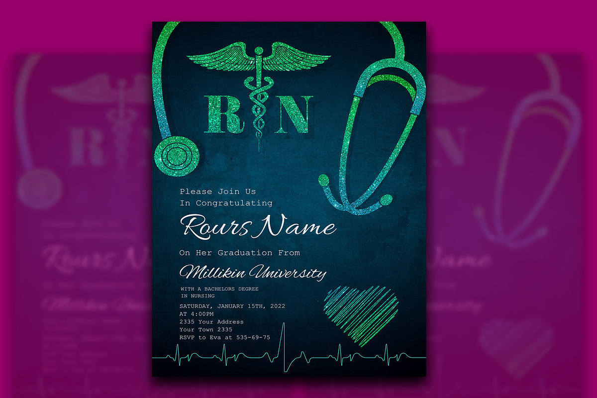 Nursing Graduation Invitation, a Flyer Template by iloveTemplate (Photo 2 of 3)