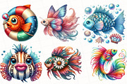 Quirky Summer Fishes Clipart, an Illustration by OK Design (Thumbnail 3 of 5)
