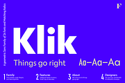 Klik Sans Serif Super Family, a Sans Serif Font by Fenotype (Thumbnail 1 of 11)