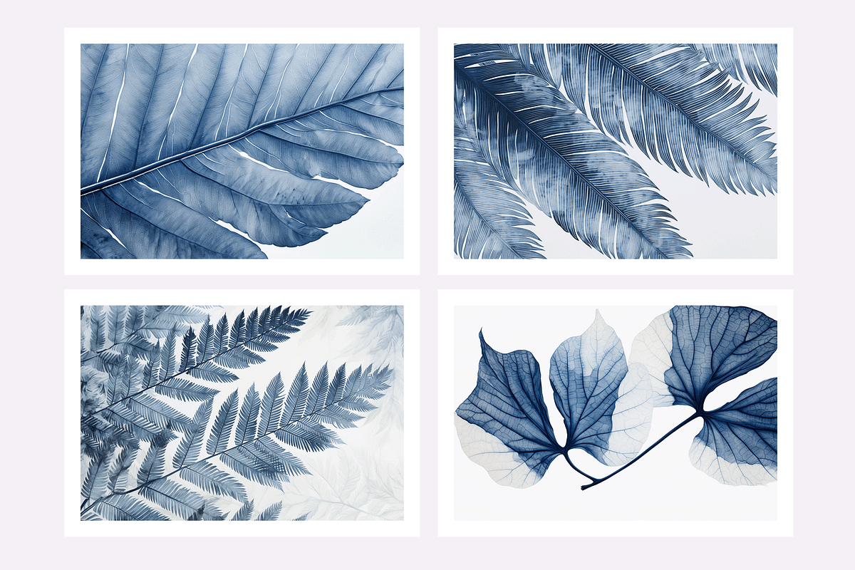 Cyle Collection · Blue Tone Leaves, a Background Graphic by milatovar (Photo 7 of 32)
