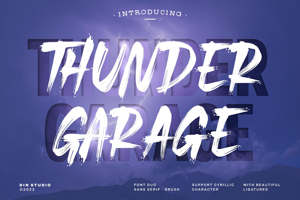 Thunder Garage, a Sans Serif Font by din-studio.com (Photo 1 of 10)