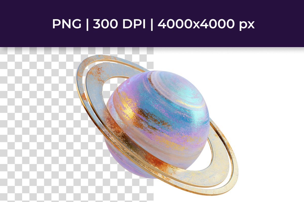 Watercolor Space Planets - 60 PNG, a Texture Illustration by InkyQueenArt (Photo 7 of 8)