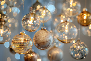 Delicate glass Christmas baubles in, a Photo by Iftikhar Alam