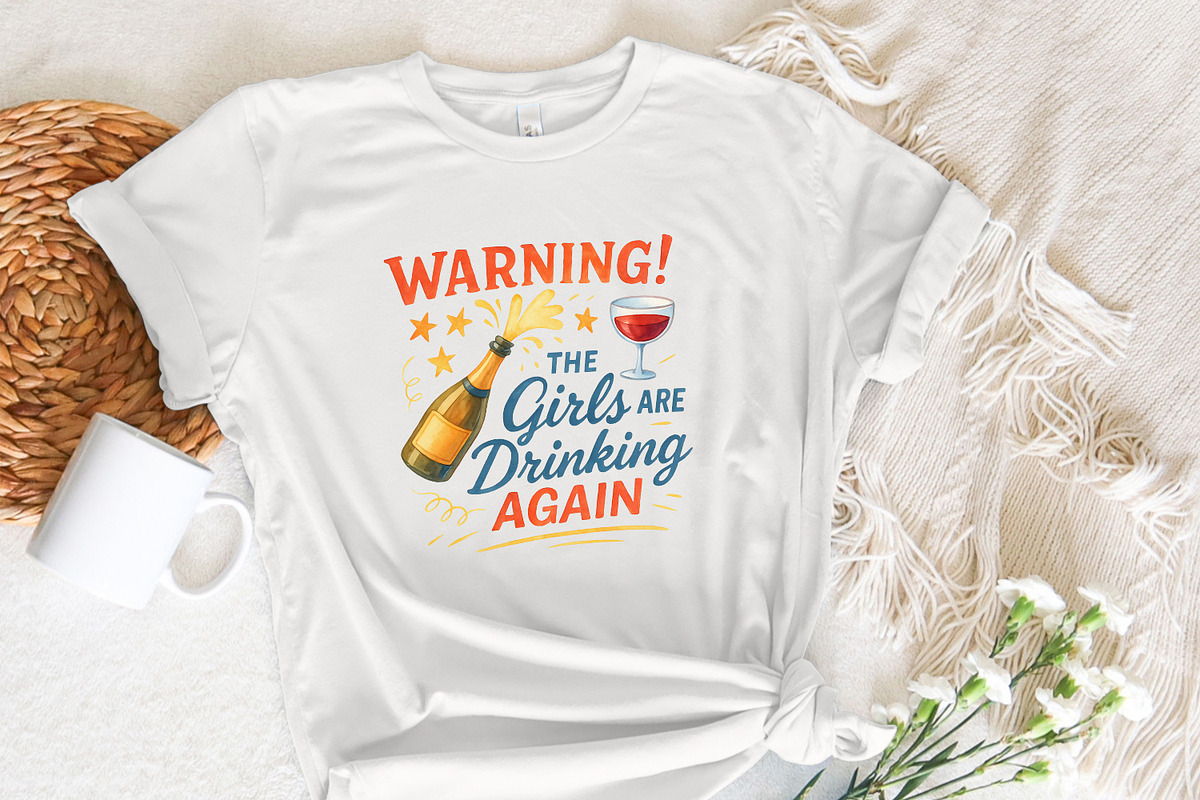 Warning! The Girls Are Drinking, an Illustration by SharpMarketplace (Photo 7 of 9)