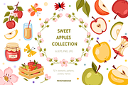 Sweet apples vector collection, a Food Illustration by Peviotadesign (Thumbnail 1 of 11)