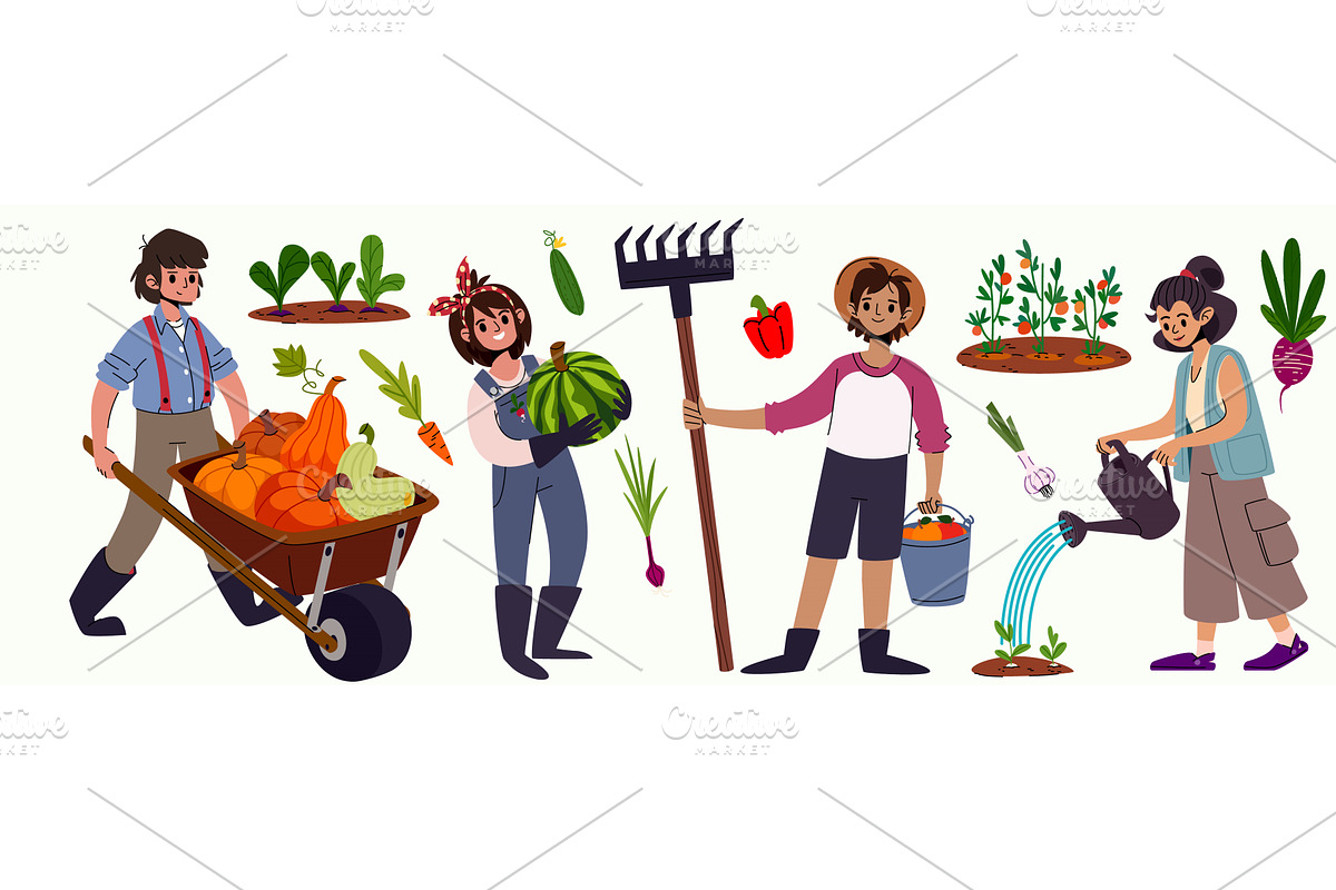 Garden and farm worker characters, a Person Illustration by art PVP - market