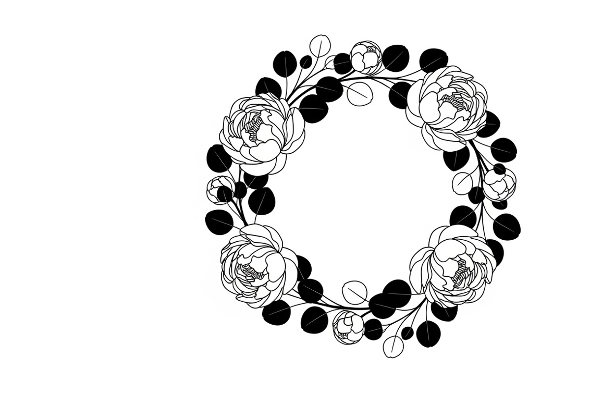 Elegant floral wreath silhouette, an Illustration by Amazin_art (Photo 21 of 41)