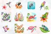 Cute Tropical Animal Friends, an Illustration by RobertsArt (Thumbnail 3 of 7)