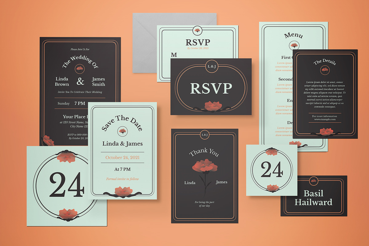 Wedding Invitation Set, an Invitation Template by graphicook (Photo 3 of 3)