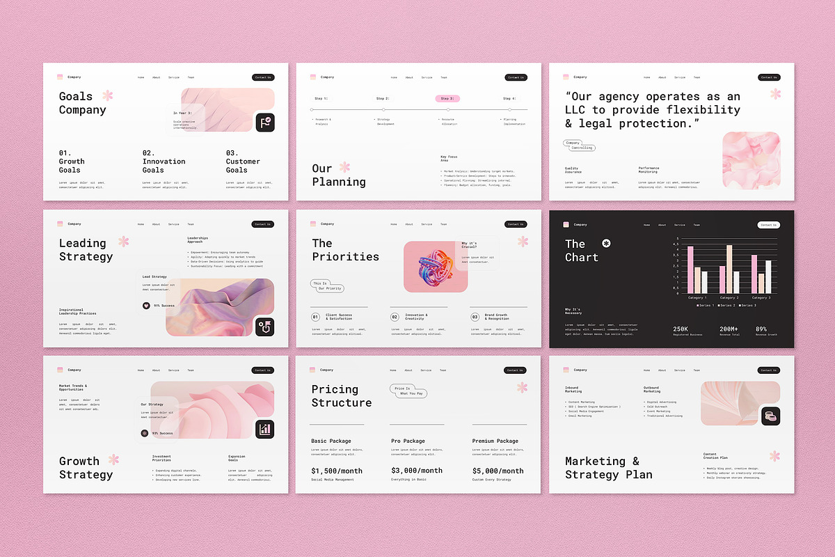 Pink Modern Creative Agency PPT, a Presentation Template by graphicook (Photo 4 of 4)
