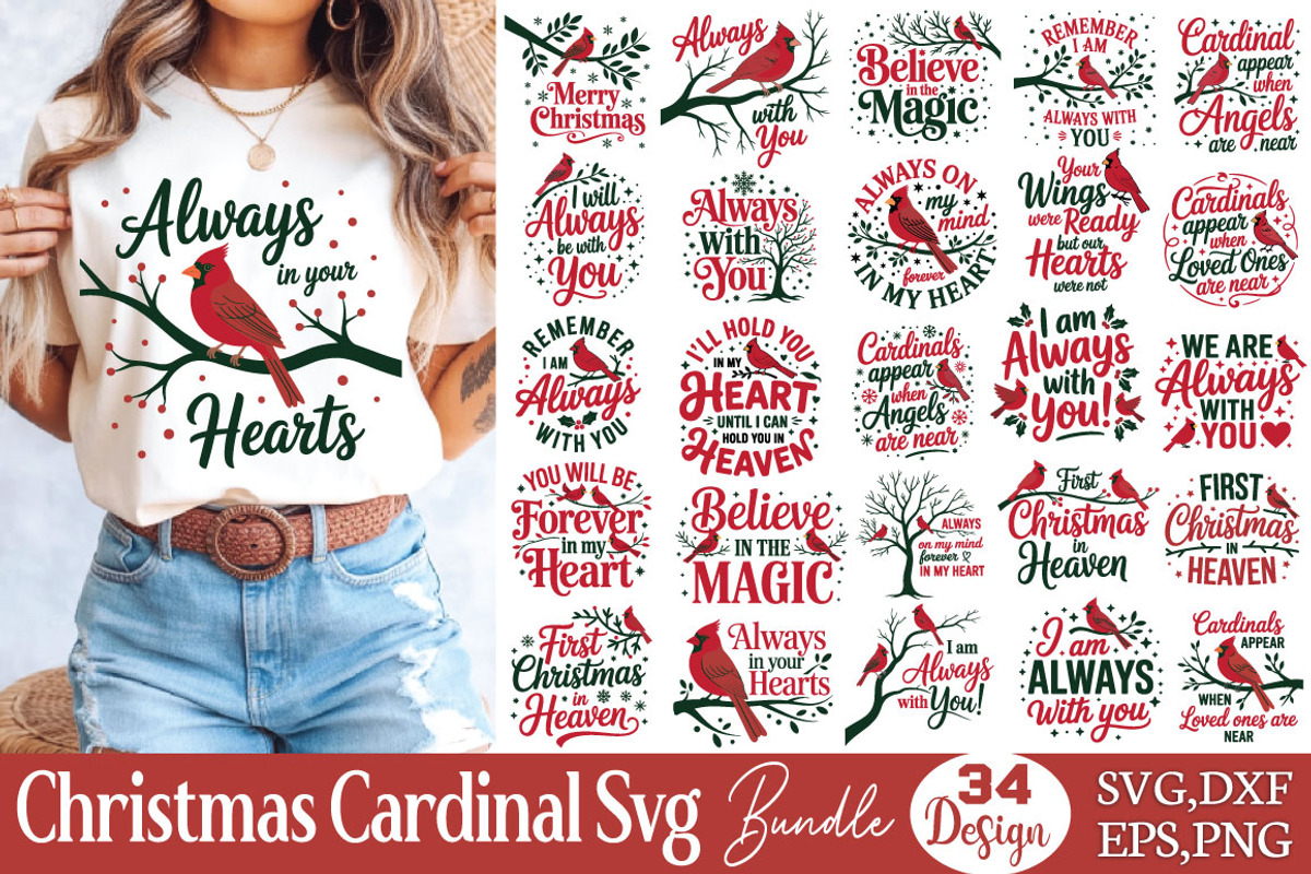 Christmas Cardinal SVG Bundle, an Object Graphic by DollarSmart